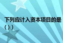 下列应计入资本项目的是（下列各项中 应计入资本公积的有( )）