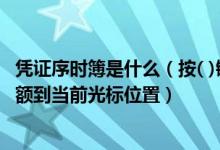 凭证序时簿是什么（按( )键时 可取当前凭证借贷方金额的差额到当前光标位置）