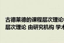 古德莱德的课程层次理论中（按照美国学者古德莱德的课程层次理论 由研究机构 学术团体和）