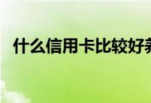 什么信用卡比较好养（什么信用卡比较好）