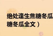 绝处逢生焦糖冬瓜全文阅读（绝处逢生by焦糖冬瓜全文）