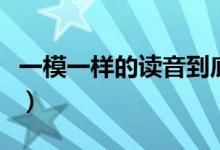 一模一样的读音到底是什么（一模一样的读音）