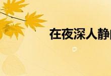 在夜深人静的时候是什么歌