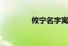 攸宁名字寓意解释（攸宁）