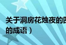 关于洞房花烛夜的四字成语（洞房花烛夜接污的成语）