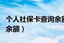 个人社保卡查询余额查不到（个人社保卡查询余额）