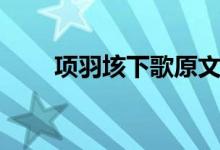 项羽垓下歌原文（项羽垓下歌拼音）