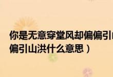 你是无意穿堂风却偏偏引山洪下一句（你是无意穿堂风却偏偏引山洪什么意思）