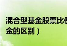 混合型基金股票比例(股票型基金和混合型基金的区别)