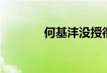 何基沣没授衔（何基沣简历）