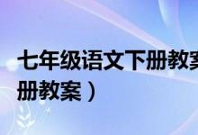 七年级语文下册教案教学反思（七年级语文下册教案）