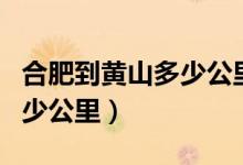 合肥到黄山多少公里路程高铁（合肥到黄山多少公里）