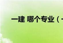 一建 哪个专业（一建哪个专业最好考）