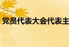 党员代表大会代表主要表现（党员代表大会）