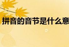 拼音的音节是什么意思（拼音的音节是什么）