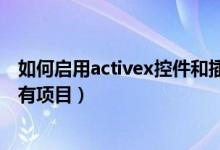如何启用activex控件和插件（启用activex控件和插件下所有项目）