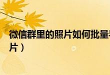 微信群里的照片如何批量导出（如何批量导出微信群里的照片）