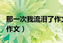 那一次我流泪了作文600字（那一次我流泪了作文）