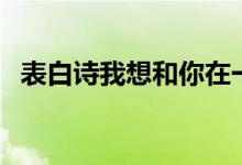 表白诗我想和你在一起（表白诗我喜欢你）