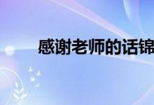感谢老师的话锦旗（感谢老师的话）