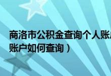 商洛市公积金查询个人账户（陕西商洛住房公积金查询个人账户如何查询）