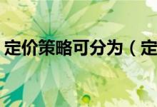 定价策略可分为（定价策略的主要类型有( )）