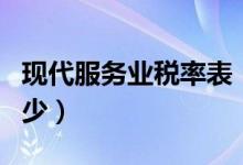 现代服务业税率表（现代服务业的负税率是多少）