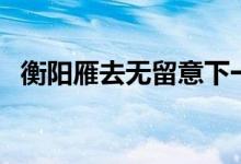 衡阳雁去无留意下一句（衡阳雁去无留意）