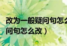 改为一般疑问句怎么改英语小学（改为一般疑问句怎么改）