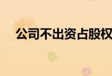 公司不出资占股权（不出资如何占股权）