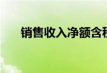 销售收入净额含税吗（销售收入净额）