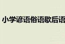 小学谚语俗语歇后语大全（俗语歇后语大全）