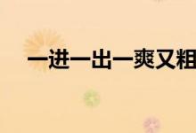 一进一出一爽又粗又大视频（一进一出）