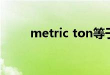 metric ton等于多少吨（metric）