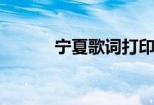 宁夏歌词打印（宁夏歌词含义）