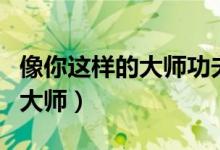 像你这样的大师功夫一定很厉害（像你这样的大师）