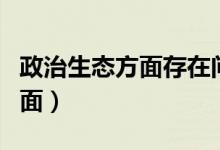 政治生态方面存在问题（政治生态包括哪些方面）