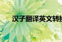 汉子翻译英文转换器（汉子翻译英文）