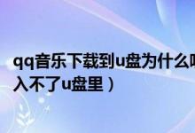 qq音乐下载到u盘为什么听不了（为什么qq音乐下载的歌导入不了u盘里）