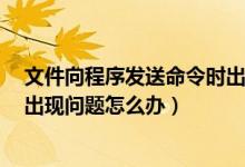 文件向程序发送命令时出现问题（Excel向程序发送命令时出现问题怎么办）