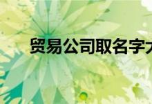 贸易公司取名字大全（贸易公司取名）