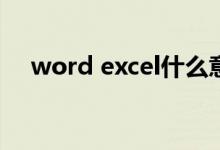 word excel什么意思（excel什么意思）