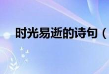 时光易逝的诗句（形容时光易逝的诗句）