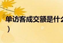 单访客成交额是什么意思（成交额是什么意思）