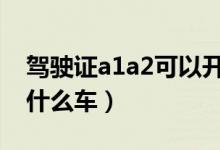 驾驶证a1a2可以开什么车(驾照a1a2d能开什么车)