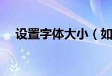设置字体大小（如何设置电脑字体大小）