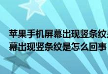 苹果手机屏幕出现竖条纹是怎么回事开不了机（苹果手机屏幕出现竖条纹是怎么回事）