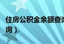 住房公积金余额查询官网（住房公积金余额查询）