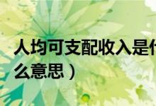 人均可支配收入是什么意思（可支配收入是什么意思）