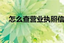 怎么查营业执照信息（怎么查营业执照）